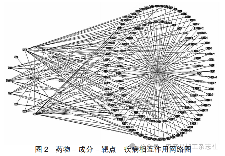 图 2 药物 - 成分 - 靶点 - 疾病相互作用网络图.png